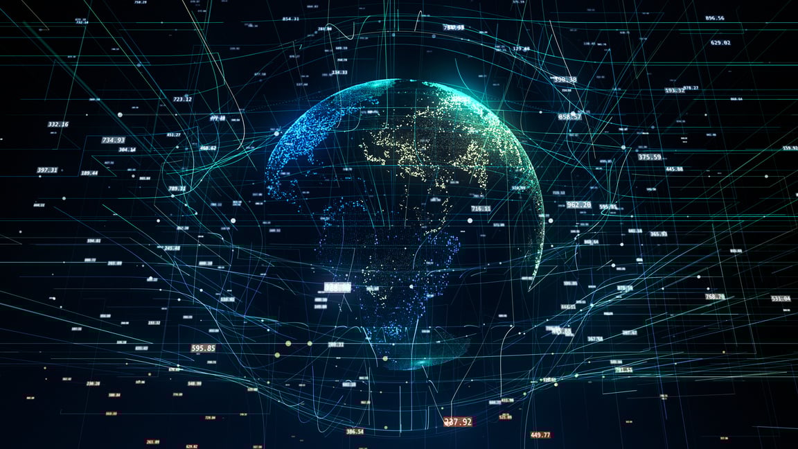 global network illustration symbolizing global IT